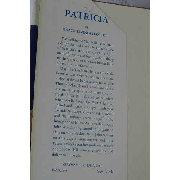 Patricia By Grace Livingston Hill: 1st Grosset & Dunlap Edition HC/DJ/1939 - Picture 4 of 6